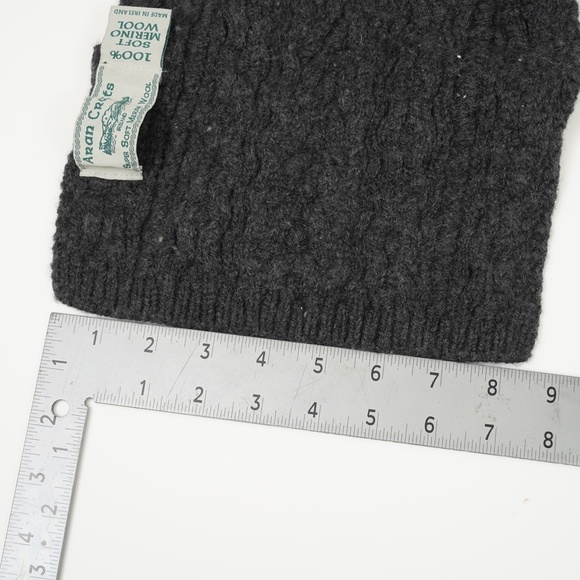 Aran Crafts Merino Wool Cable Knit Scarf Gray Unisex 9x50 Ireland - Picture 6 of 6